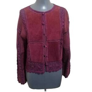 S.M.H Suede Leather Jacket with Lace Sz 2X Western Cowboy